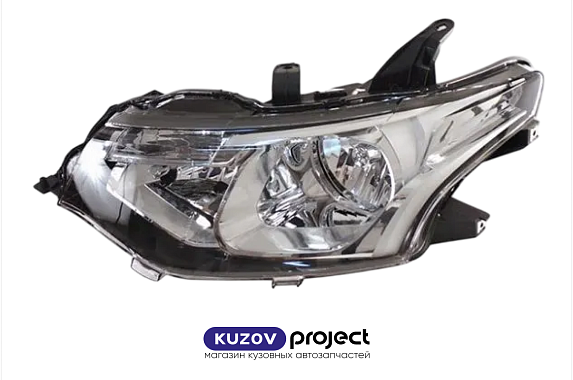 Фара галоген с электрическим корректором Mitsubishi Outlander XL 2012-2016 Левая (Китай)